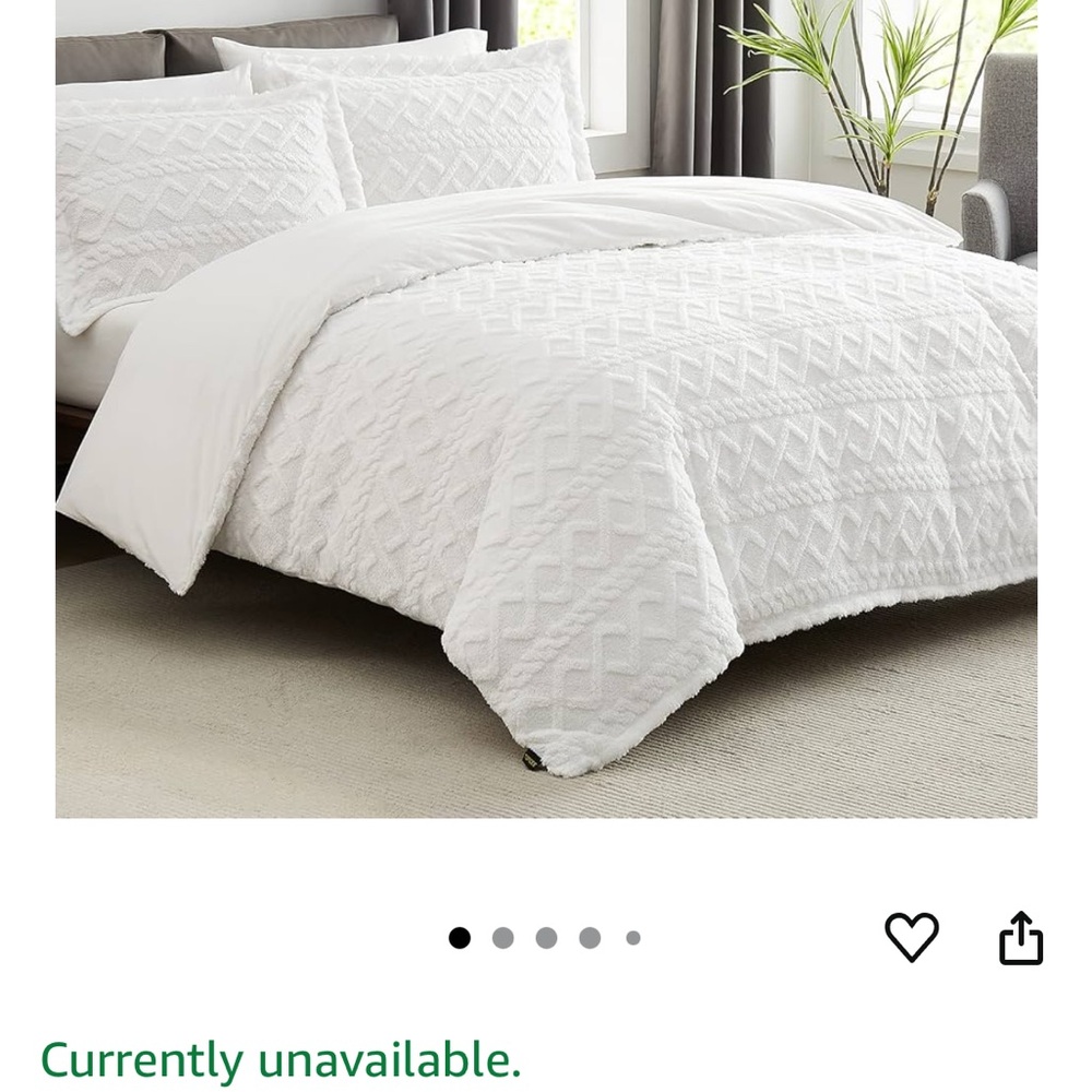 Luxurious White Textured Duvet Cover Set